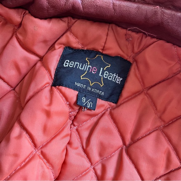 Vintage Merlot Leather Blazer Jacket•Sz XS - Picture 7 of 11